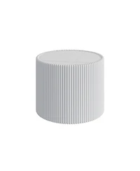 Streamdale Furniture Light Slate Leather End Sofa Table for Living Room