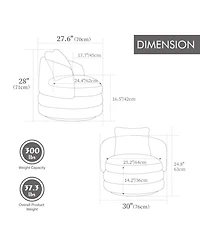 Streamdale Furniture 30"W Modern Round Swivel Barrel with Pillow