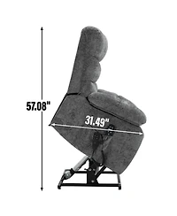 Streamdale Furniture Lift Recliner Chair Heat Massage Dual Motor Infinite Position Grey
