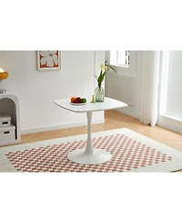 Streamdale Furniture 31.5" White Square Dining Table for 2-4, Mid-Century Modern Tulip Table