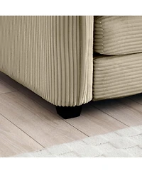 Streamdale Furniture Ottoman Footstool in Tan Corduroy Fabric