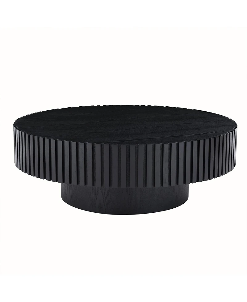 Streamdale Furniture Nestling Round Wood Coffee Table, Modern Living Room Table, Black