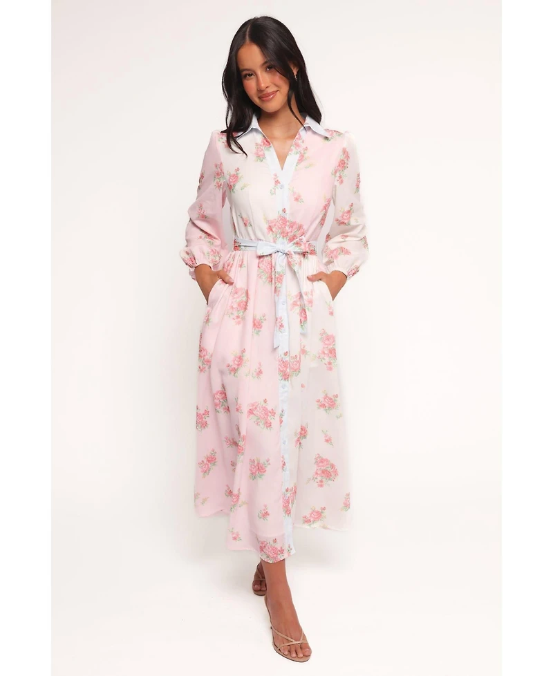 Petal and Pup Women's Juni Button Up Maxi Dress
