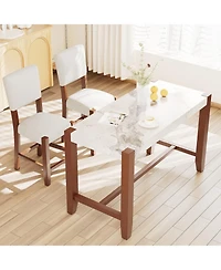 Streamdale Furniture Streamdale 3-Piece Faux Marble Counter Height Dining Set for 2, Mid-century Modern