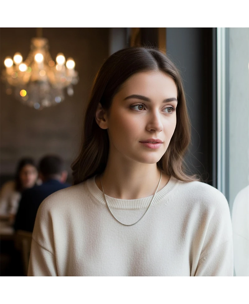 Bling Jewelry Unisex Thin Strong Simple Basic 2MM Yellow Rose Gold Plated Silver Tone Stainless Steel Basic Venetian Box Link Chain Necklace