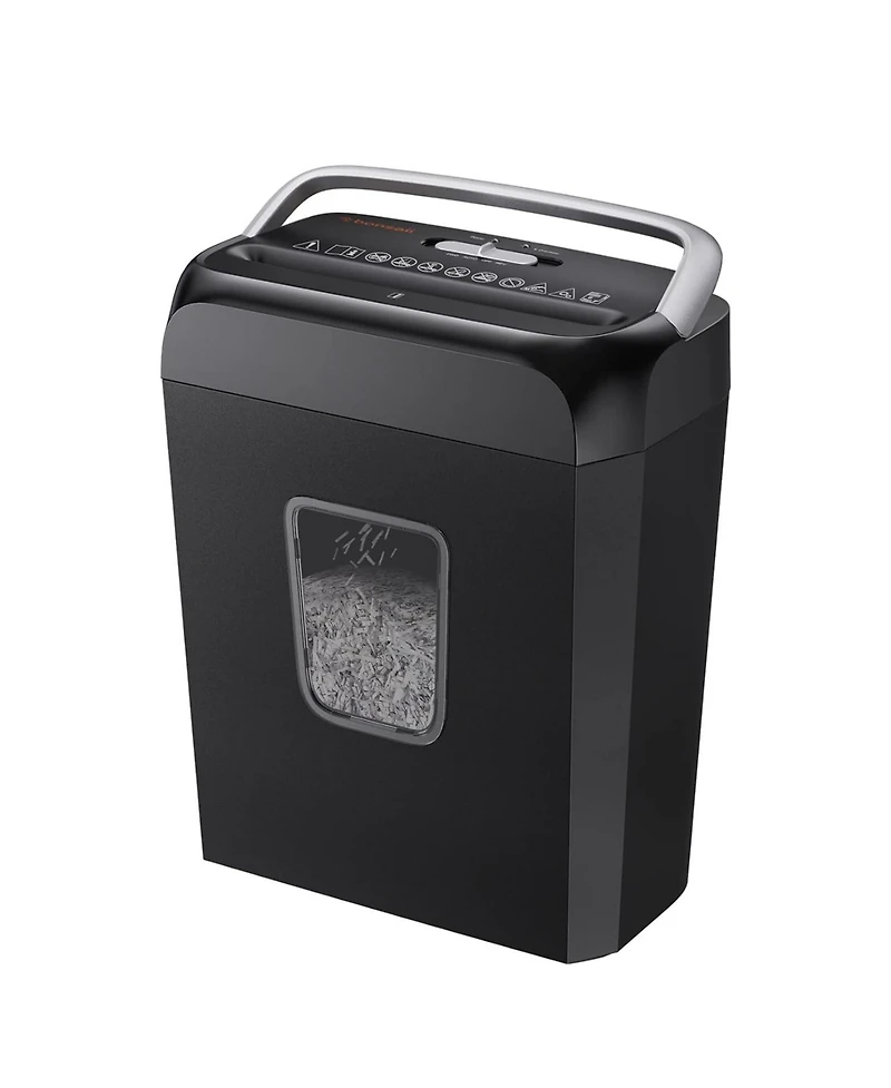 Bonsaii 6-Sheet Crosscut Shredder for Home Office - Shreds Paper, Credit Cards, Mail, Staples, Clips - 3.4 Gal Bin with Handle