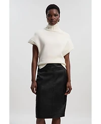 Karen Millen Women's Leather Signature Pencil Skirt