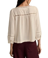 Lucky Brand Women's Lace Long-Sleeve Shirt