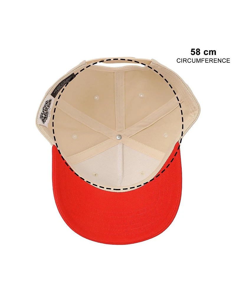 Super Mario Men's Bros Fire Mario White & Red Retro Grandpa Snapback Hat