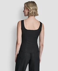 Dkny Women's Sleeveless Zipper Corset Top
