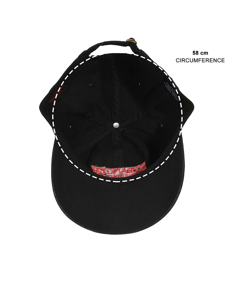 Stranger Things Men's Logo Black Unstructured Baseball Cap.