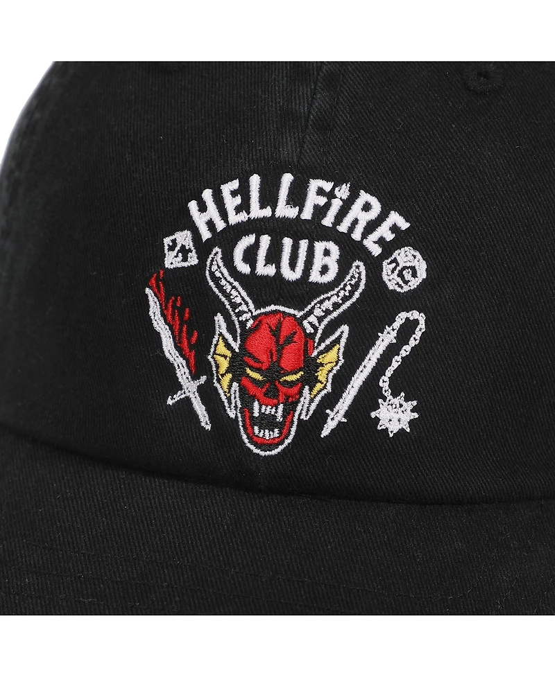Stranger Things Men's Hellfire Club Black Unstructured Baseball Cap