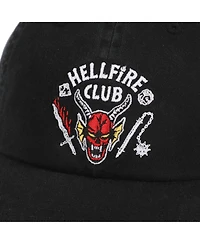 Stranger Things Men's Hellfire Club Black Unstructured Baseball Cap