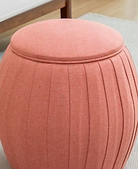 Convenience Concepts 17" Polyester Round Accent Storage Ottoman