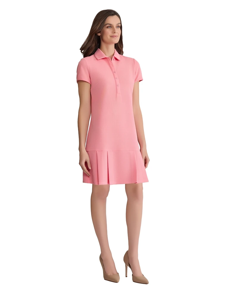 Jones New York Women's Karolina Pleated Collared Short Dress