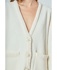 endless rose Women's Floral Button Down Cardigan