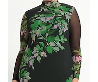 Estelle Plus Fiora Long Sleeve Mesh Dress