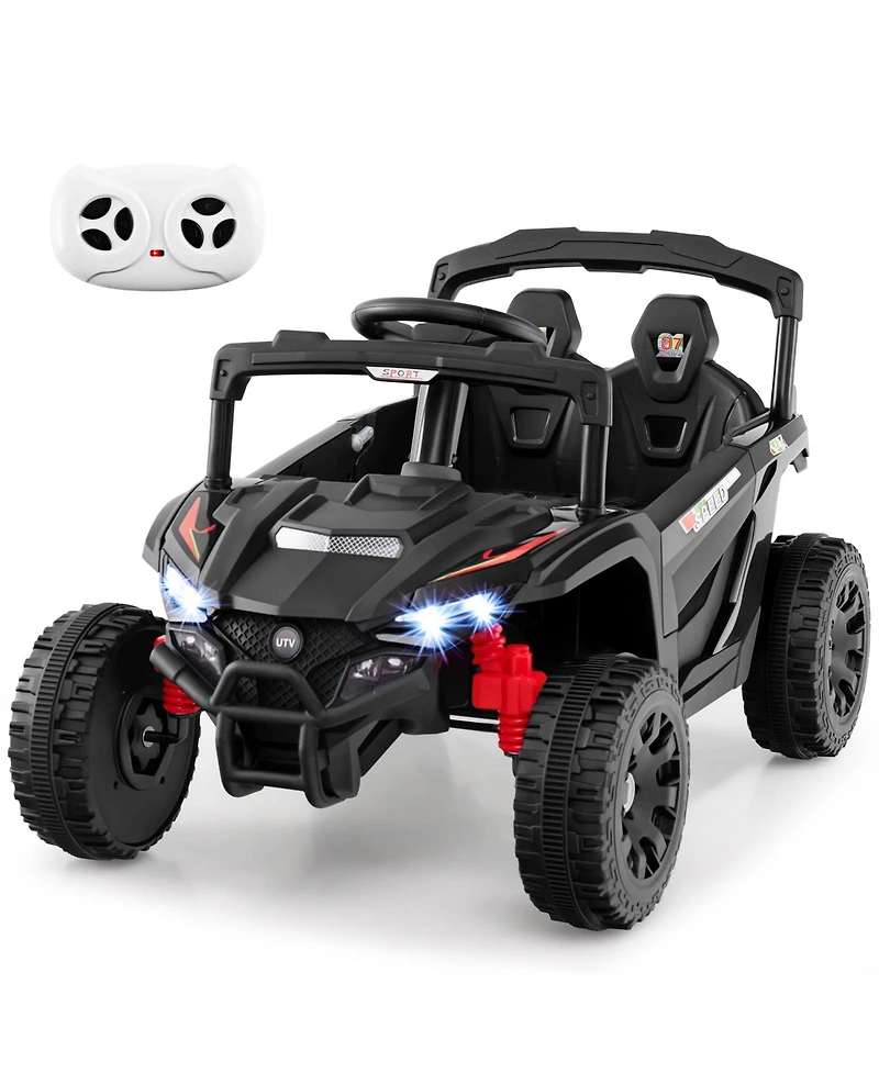 Sugift 12V Kids Ride On Car Utv Electric Vehicle with Led Lights Music and Horn