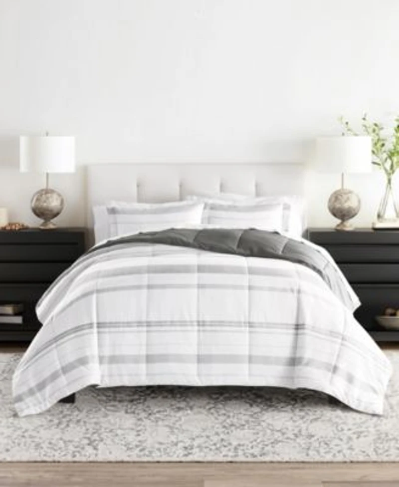 Ienjoy Home Stitched Stripe Comforter Sets
