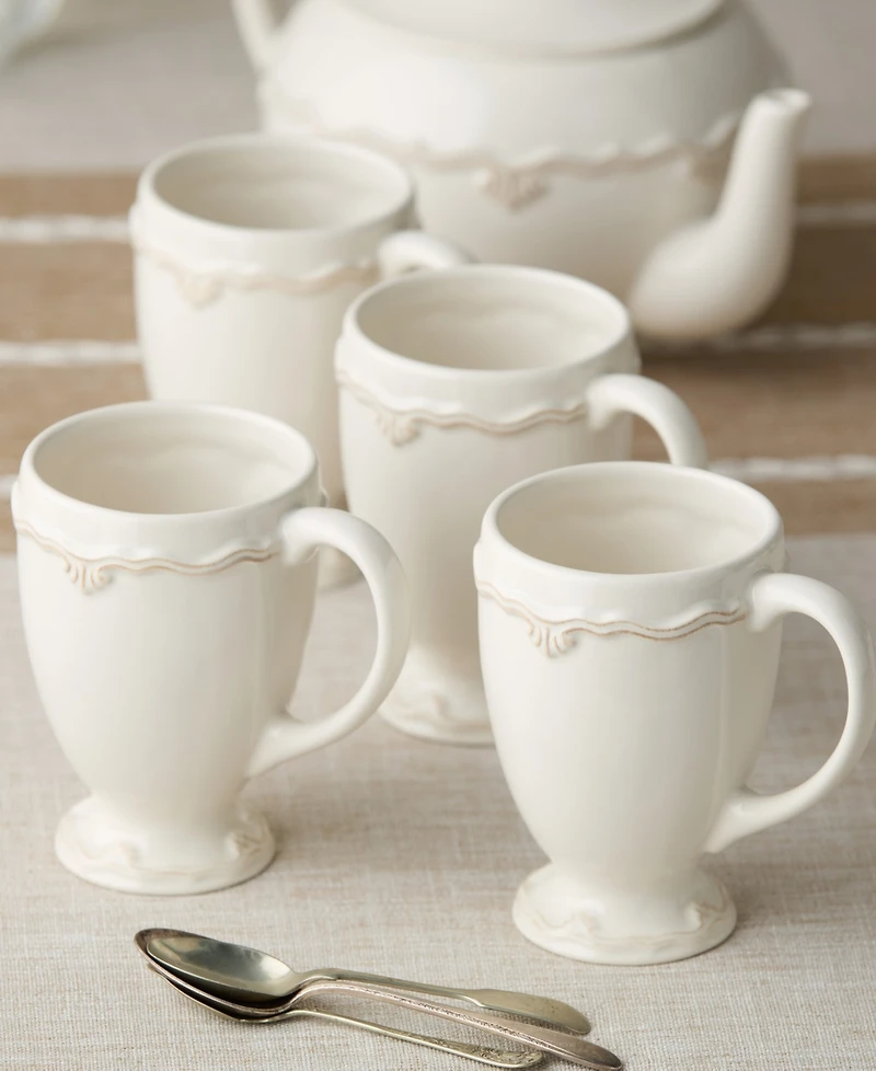 Certified International Heritage Scroll Mugs, Set of 4, Service For 4