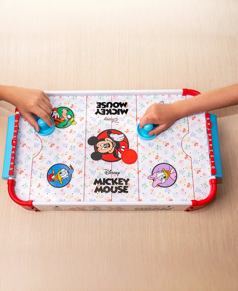 World Tech Toys Mickey Mouse Electronic Tabletop Air Hockey Wood