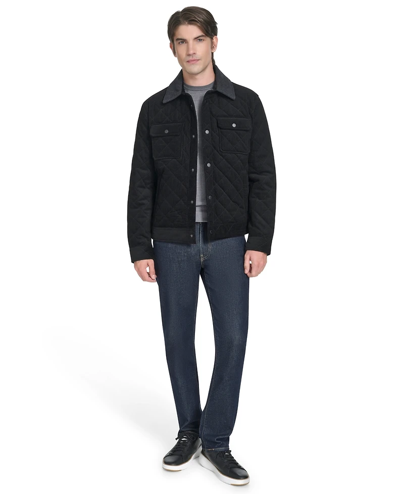 Cole Haan Men's Collared Quilted Button-Front Jacket