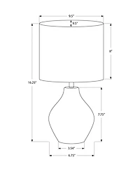 Monarch Specialties Lighting 16" Plastic Table Lamp