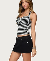 Edikted Women's Lovina Textured Striped Halter Top