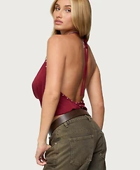 Edikted Women's Irina Stud Cowl Neck Halter Top