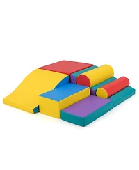 Hongge 7-Piece Soft Foam Climbing Blocks Playset for Babies and Toddlers