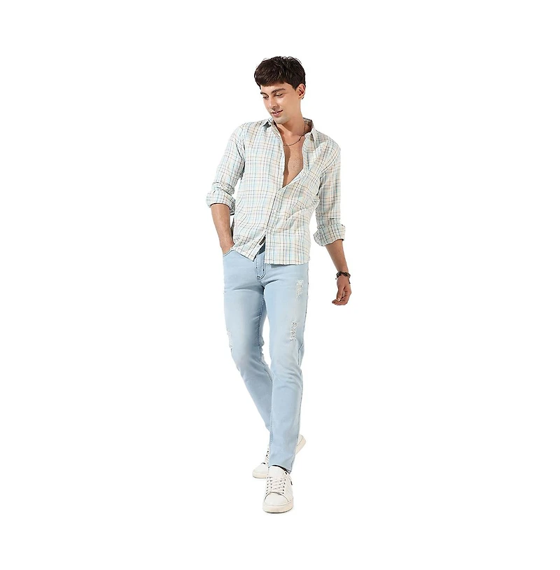 Campus Sutra Men's Multicolour Checkered Regular Fit Casual Shirt