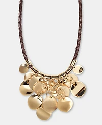 Style & Co Shaky Disc Braided Cord Statement Necklace, 18" + 3" extender, Macy's Exclusive