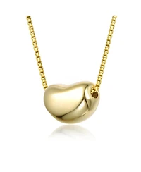Genevive 14K Gold Plated Bean Shaped Pendant Necklace