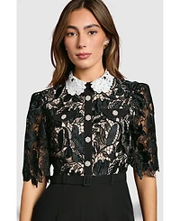 Coast Women's Lace Shirt Short Sleeve Jumpsuit
