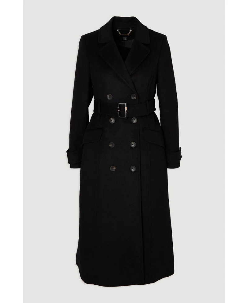 Karen Millen Women's Wool Blend Belted Midi Coat