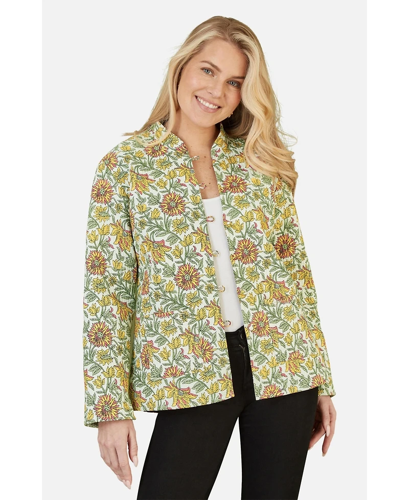 Yumi Women's Sunflower Reversible Quilted Jacket