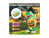 Mondawe Blow up Inflatable Pumpkin Dinosaur Yard Decoration with Built-in Led Lights