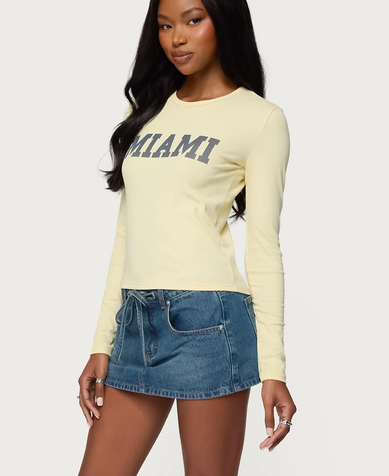 Edikted Women's Miami Girl Long Sleeve T Shirt