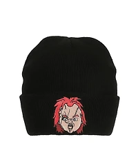 Chucky Men's Embroidery Black Acrylic Knit Standard Cuff Beanie