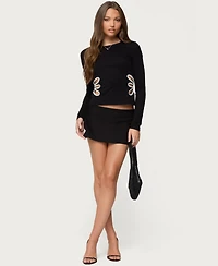 Edikted Women's Contrast Cut Out Long Sleeve Top