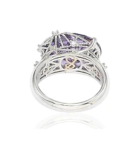 Suzy Levian Sterling Silver Cubic Zirconia Webbed Ring