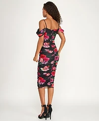 Katia Rae Juniors' Sweetheart Neck Off-The-Shoulder Midi Dress