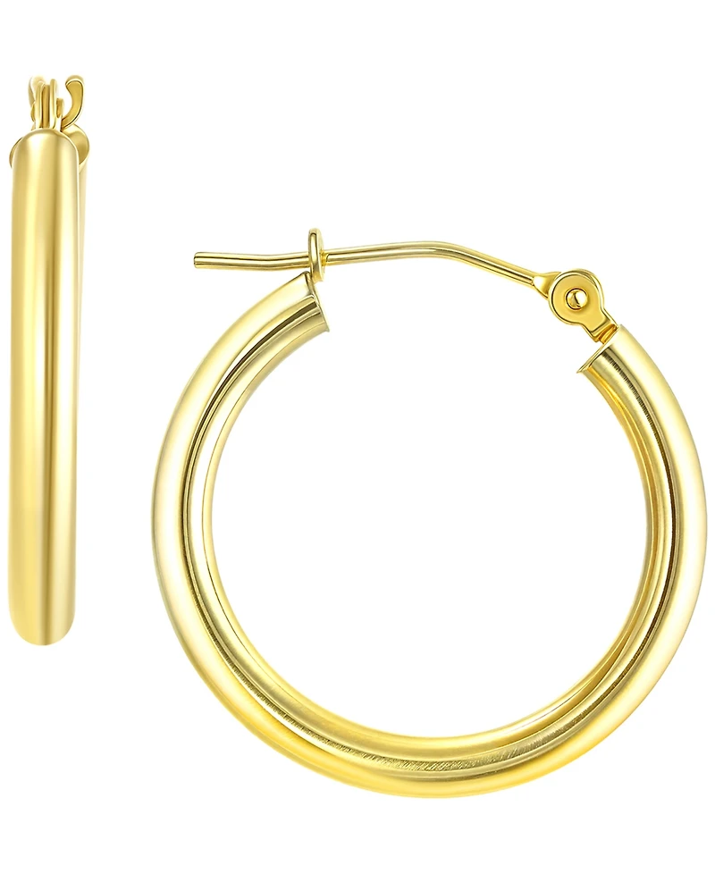 Macy's Polished Hoop Earrings in 18k Yellow Gold