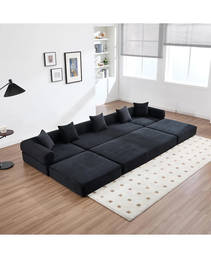 Streamdale Furniture Convertible Folding Sofa Bed with Pillow Back Handrail and Memory Foam