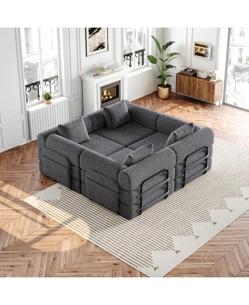 Streamdale Furniture Streamdale 4-seater chenille convertible sofa bed with side storage