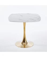 Streamdale Furniture Streamdale 31.5" Square Tulip Dining Table for 2-4 Persons (White & Gold