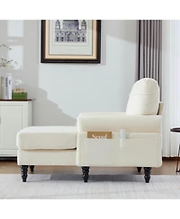 Streamdale Furniture Modern Minimalist Chenille Chaise Lounge Recliner Sofa with Armrests & Storage