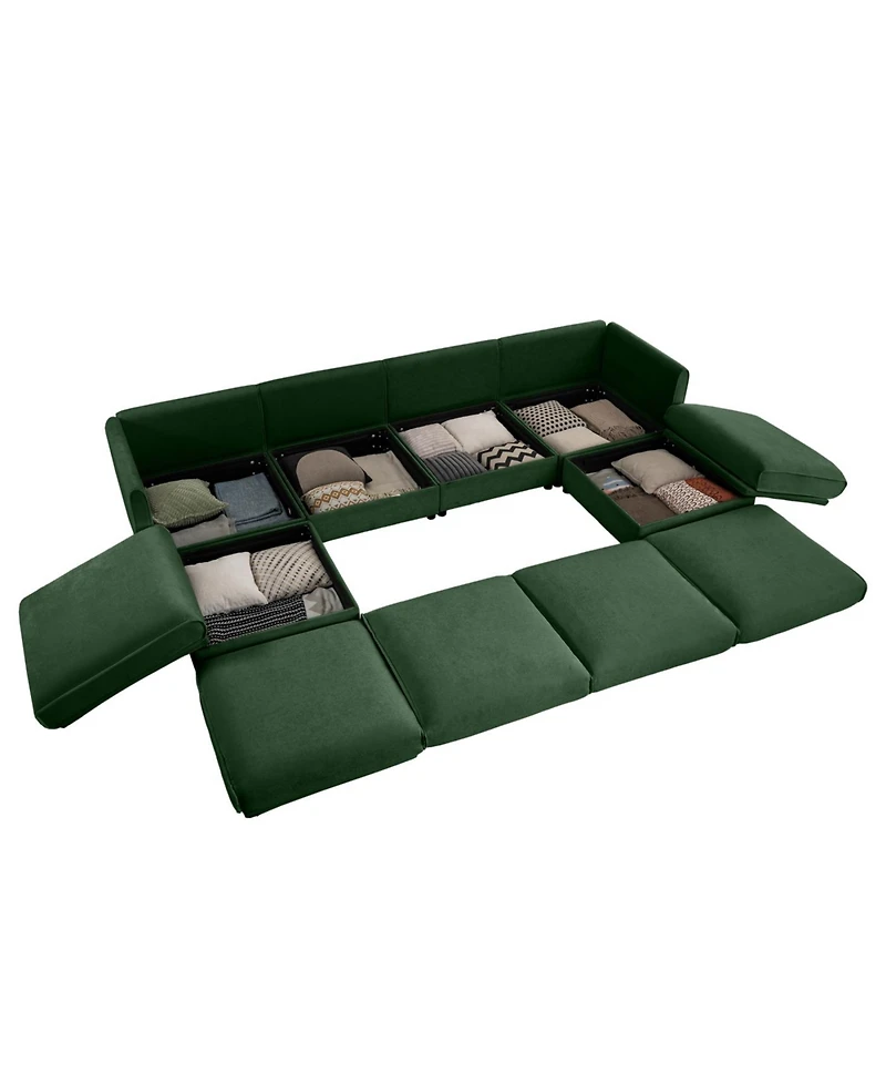 Streamdale Modular Sectional Sofa with Storage, Extra Large U Shaped Green Couch