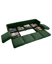 Streamdale Modular Sectional Sofa with Storage, Extra Large U Shaped Green Couch