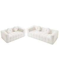 Streamdale Furniture Modern Boneless Couch with Two Circular Throw Pillows